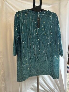 FASHION CLASSIC TUNIC BRAND PRINTED DESIGN WITH EMBELLISHMENTS